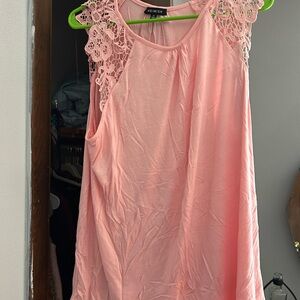 Pink Lace Sleeveless Top